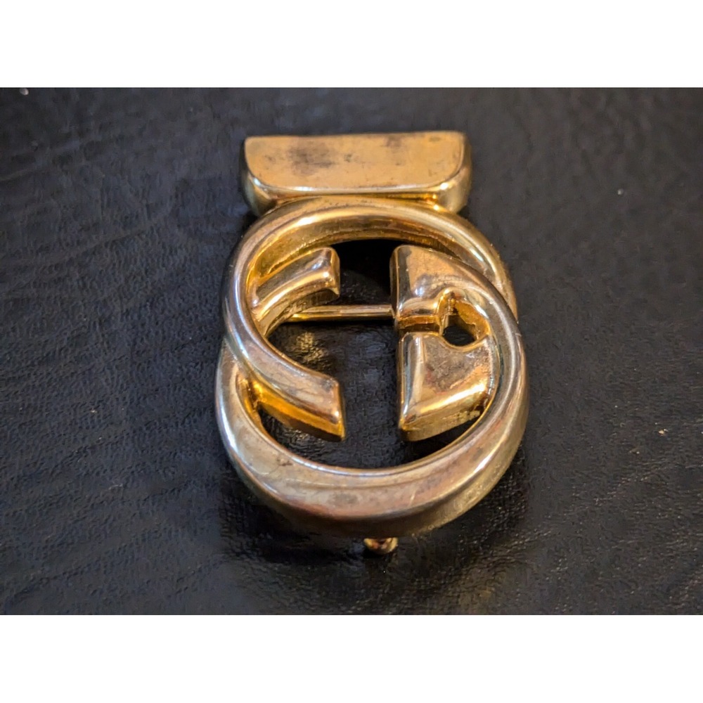 Gucci Interlocking Belt Buckle Gold Parfums Mod Brev Monogram 2.5 x 1.5 in - Picture 9 of 9